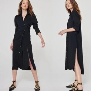 ONA New Elegant Black Button-Down Dress CONVERTIBLE S